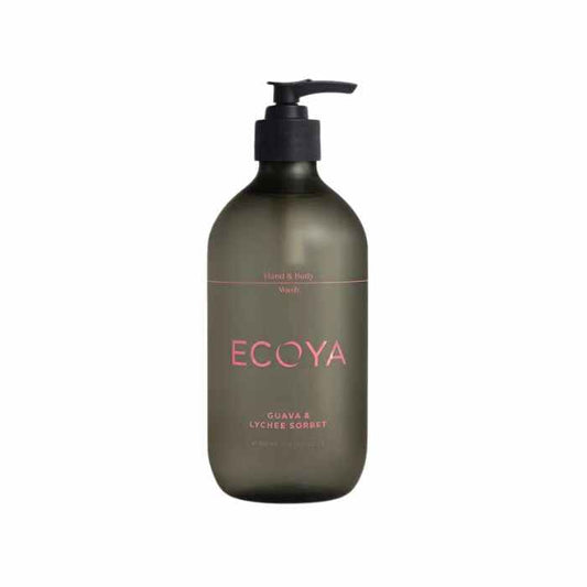 Makeup and beauty lounges Guava and Lychee Sorbet hand and body wash by ecoya available to shop instore or online at our beauty salon in Moonee Ponds. Afterpay Available and free shipping on orders over $100