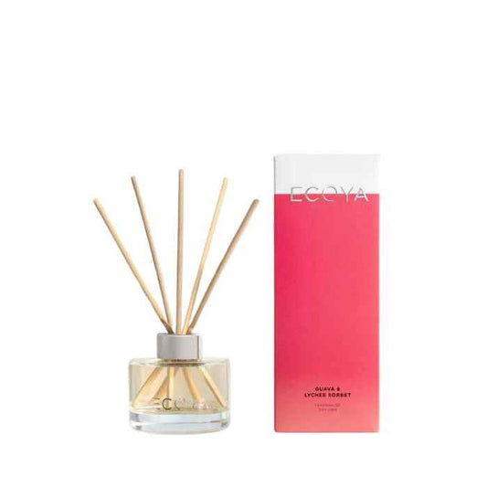 Makeup and Beauty Lounges Guava and Lychee Sorbet mini diffuser by ecoya available to shop instore or online at our beauty salon in Moonee Ponds. Afterpay Available and Free Shipping on orders over $100