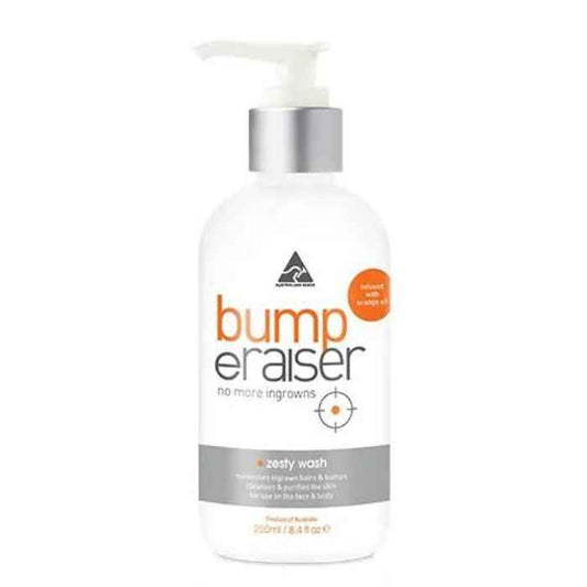 Caronlab Bump eRaiser Zesty Wash bottle with pump for preventing ingrown hairs and exfoliating skin