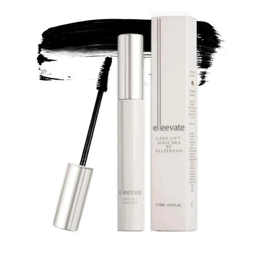 Elleevate Lash Lift Mascara by Elleebana with keratin and biotin, enhances curl, adds volume, and provides smudge-proof, long-lasting wear for lash-lifted and natural lashes.