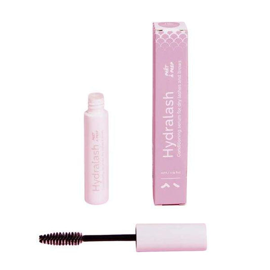 Hydralash Conditioning Serum in pink tube with brush and box for dry lashes and brows hydration and strengthening