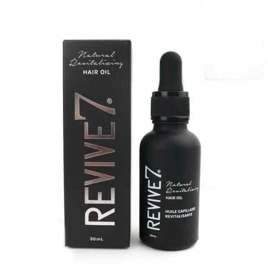 Revive7 Revitalising Hair Serum 30ml bottle with black dropper and matching box for stronger, shinier hair