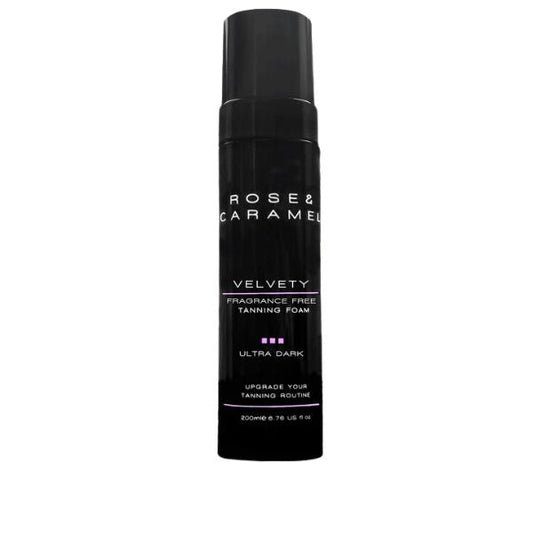 Velvety Olive Fragrance Free Tanning Foam by Rose & Caramel for natural, streak-free, sensitive skin tanning