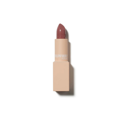 Runway Room Lipsticks in nude mauve shade with creamy, hydrating formula and matte finish