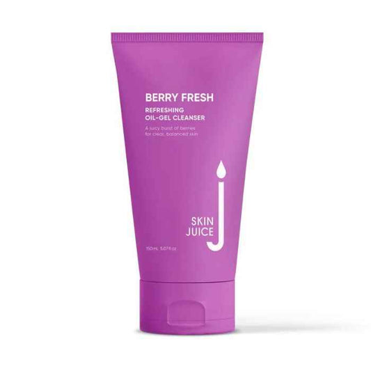 Berry Fresh Refreshing Oil Gel Cleanser with antioxidants, suitable for vegans and combination skin.