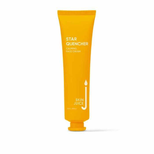 Skin Juice Star Quencher Calming Face Cream in bright orange tube for hydrating and soothing sensitive skin