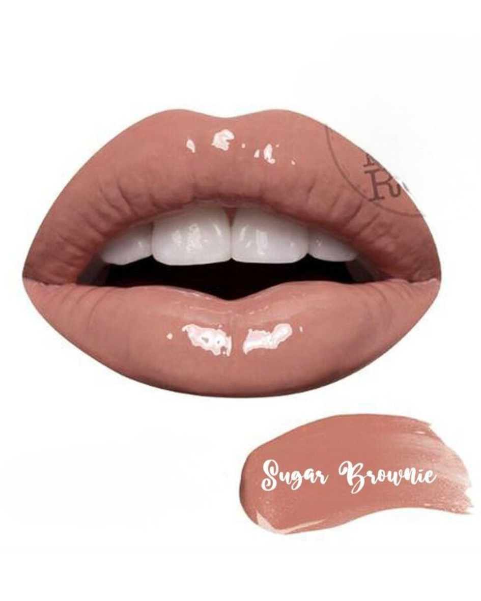 Modelrock Luxe Silk Lip Gloss tube with high-shine, silky smooth finish on lips