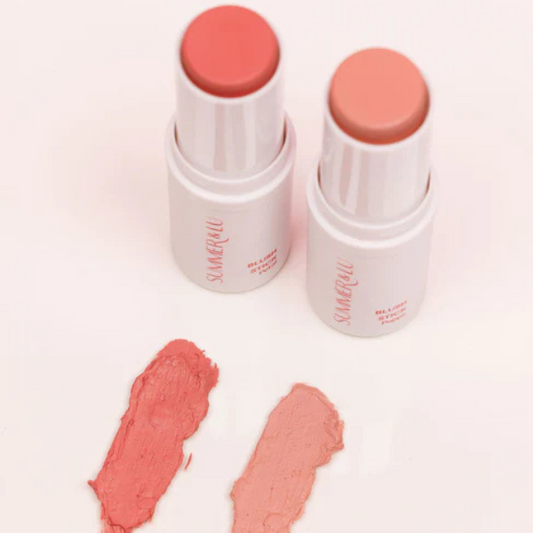 Summer & Lu Blush Sticks creamy blush sticks with smooth blendable colors in coral and peach shades for a natural radiant glow