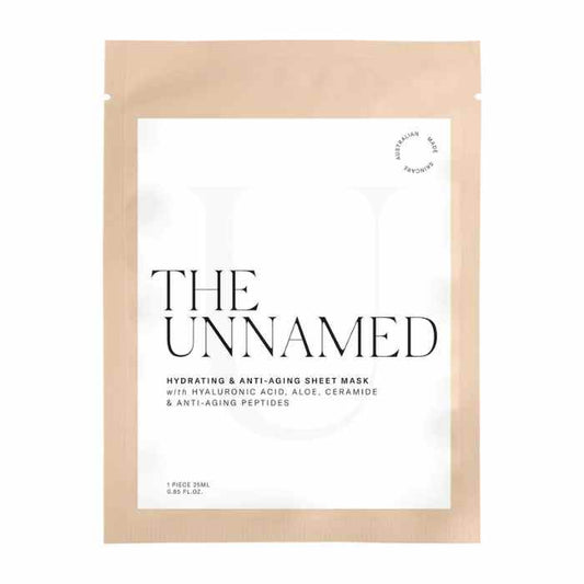 Makeup and Beauty Lounges Hydrating and Anti Aging Sheet Mask by the Unnamed Skincare available to shop instore or online at our beauty salon in Moonee Ponds. Afterpay Available and Free Shipping on orders over $100