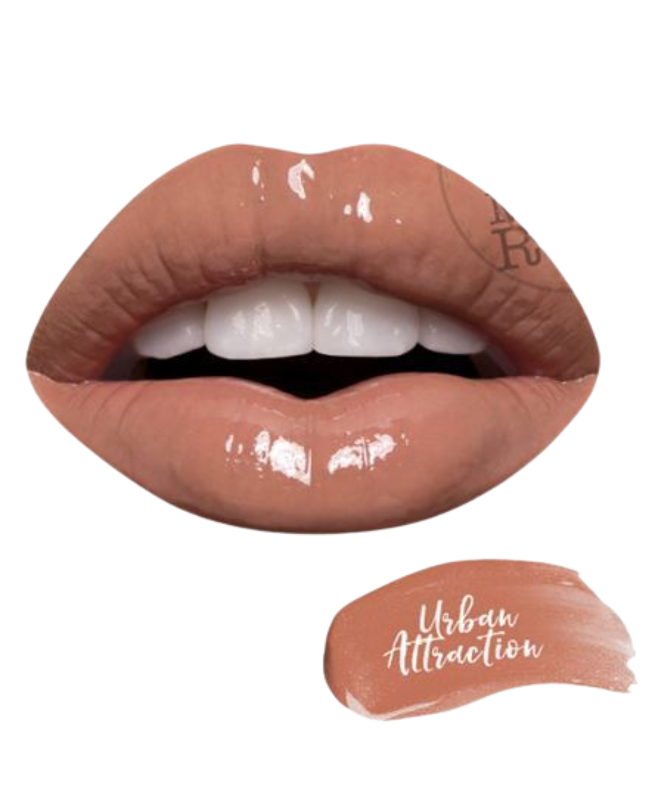 Modelrock Luxe Silk Lip Gloss tubes showcasing glass-like shine and silky smooth formula for fuller, glossy lips